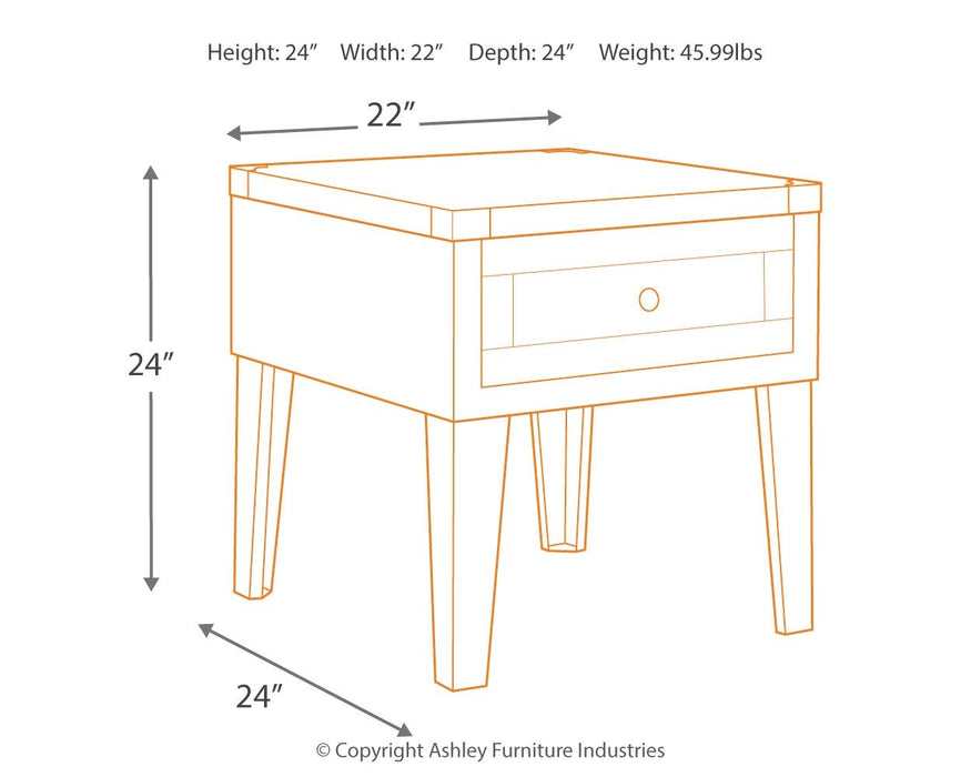 Chazney - Marrón Rústico - Mesa auxiliar rectangular