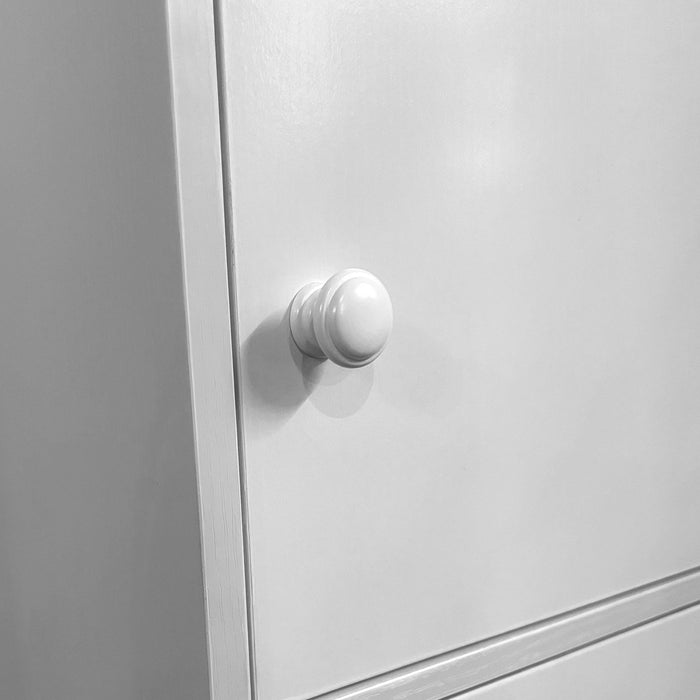 3 Door Storage Utility Cabinet Entryway Living Room Garage Hallway Bathroom Knob Handle - White