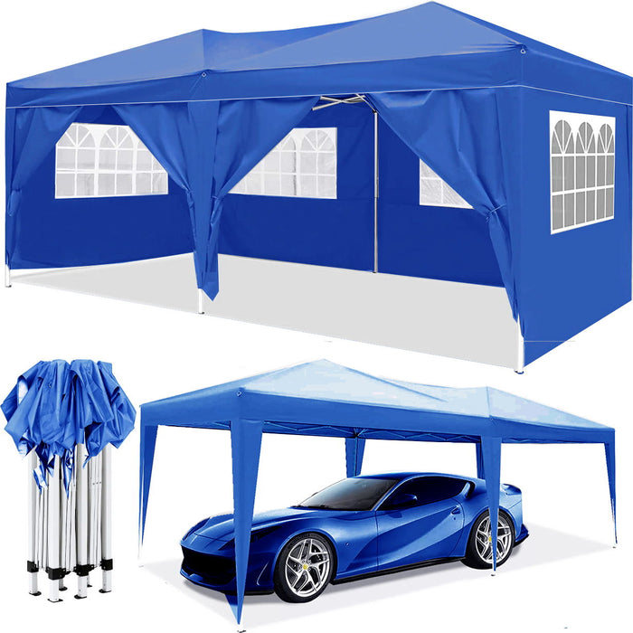 Pop Up Canopy Outdoor Portable Party Folding Tent With 6 Removable Sidewalls / Carry Bag / 4 Pieces Weight Bag