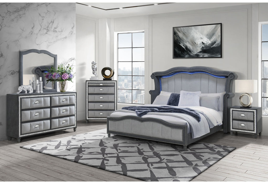 Vanna - 5 Piece Full Bedroom Set - Dark Gray