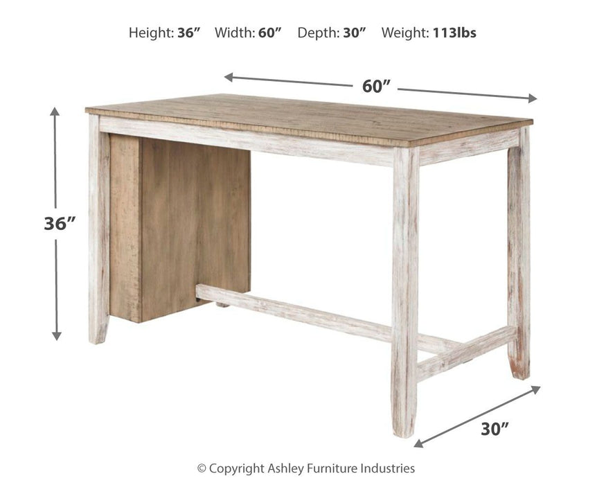 Skempton - Branco - Mesa de balcão retangular c/arrumação