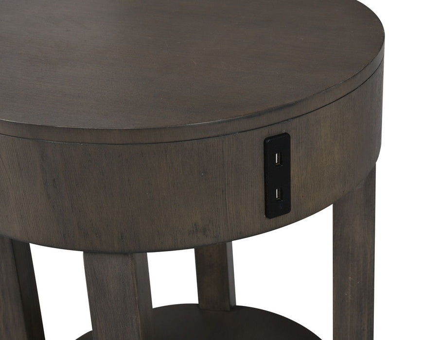Jonah - 20" MDF End Table With USB Ports - Light Brown