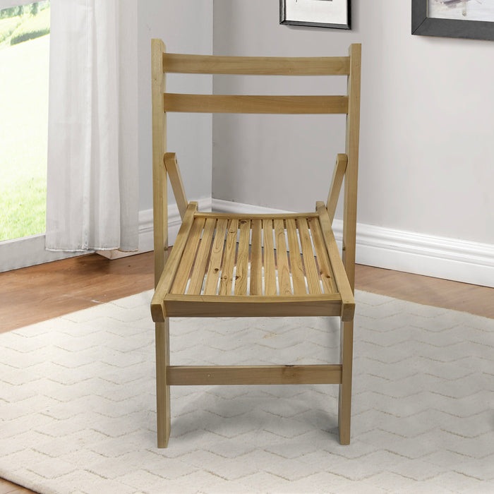 Furniture Slatted Wood Folding Special Event Chair - Wood, (Set of 4), Folding Chair, Foldable Style