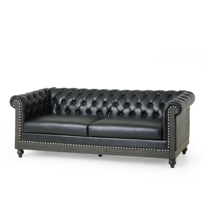 3 Seater Sofa - Black - PU