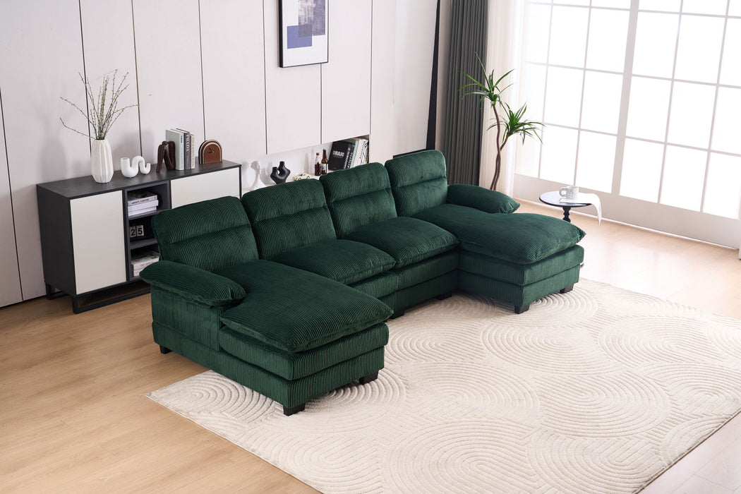 U-Shaped Profile Sofa, Including Two Single Seats And Two Chaise, Modular Sofa, Corduroy Sofa