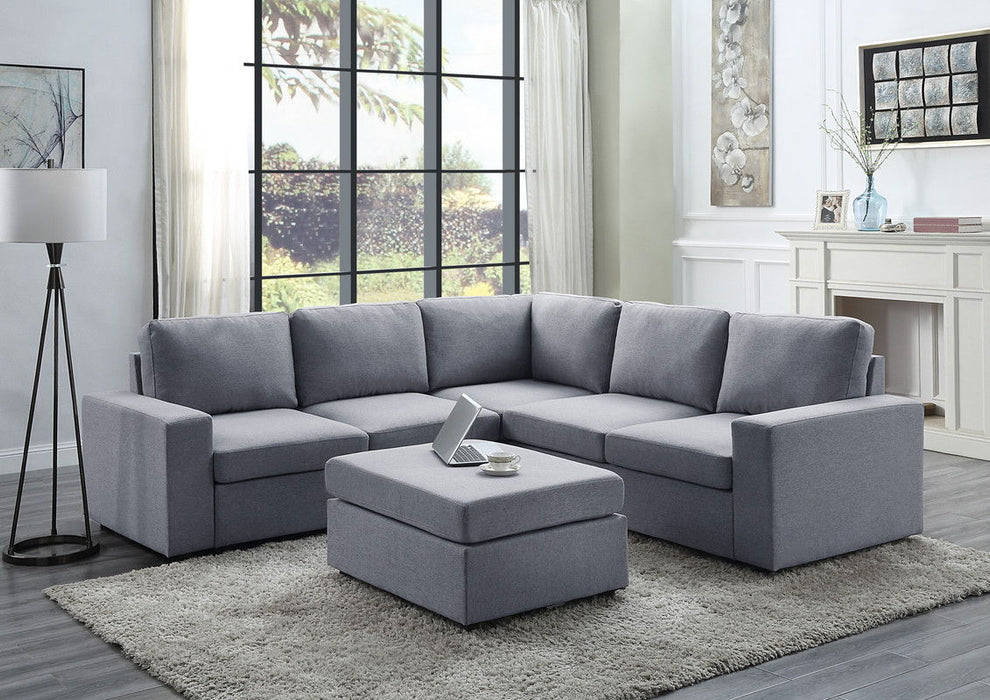 Decker - Linen 6 Seat Reversible Modular Sectional Sofa