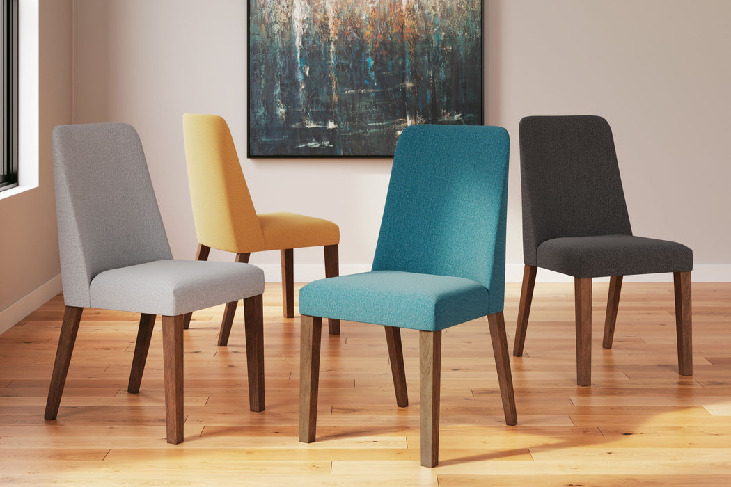 Lyncott - Azul / Marrom - Cadeira lateral de jantar Uph (conjunto de 2)