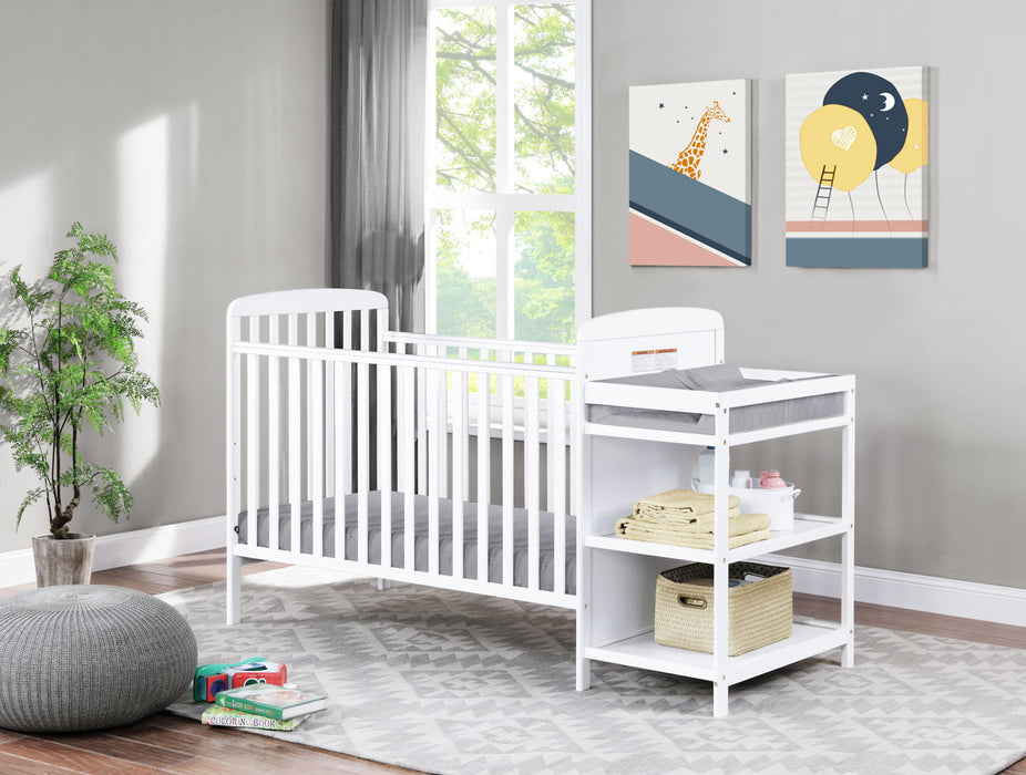 Ramsey 3-In-1 Convertible Crib And Changer Combo - White