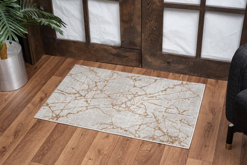 Elegance - 2'7" X 7'3" Area Rug - Gold / Polyester