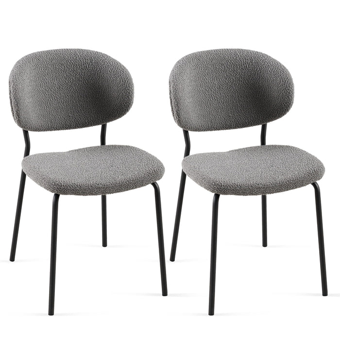 Boucle Dining Chairs, Dining Chairs With Metal Legs For Dining Room, Kitchen, Living Room