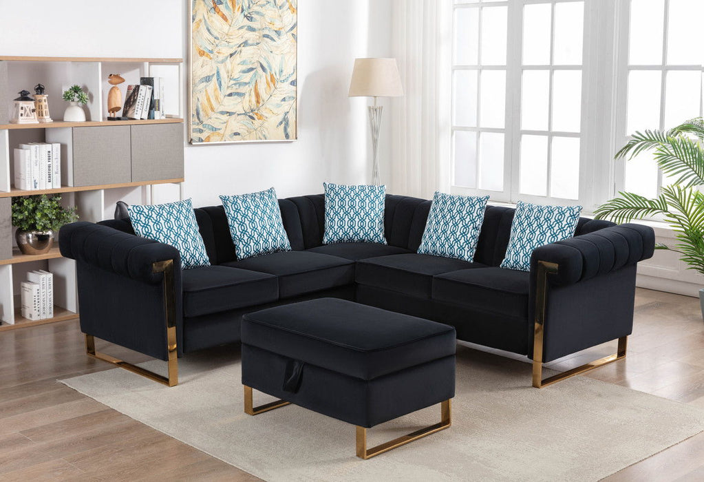 Maddie - Velvet Sectional Sofa