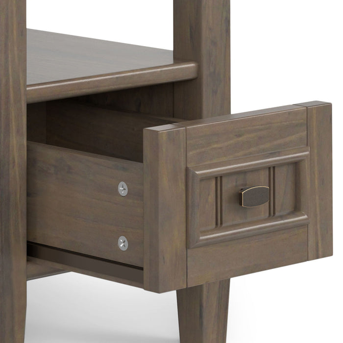 Lev - Narrow End Table - Smoky Brown