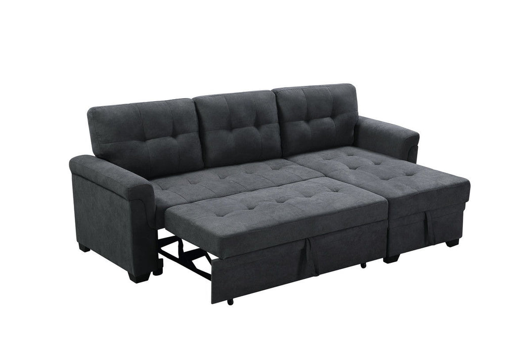 Connor - Fabric Reversible Sectional Sleeper Sofa Chaise With Storage