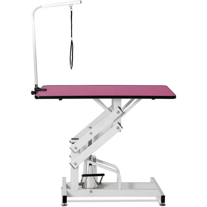 Hydraulic Pet Grooming Table - Pink