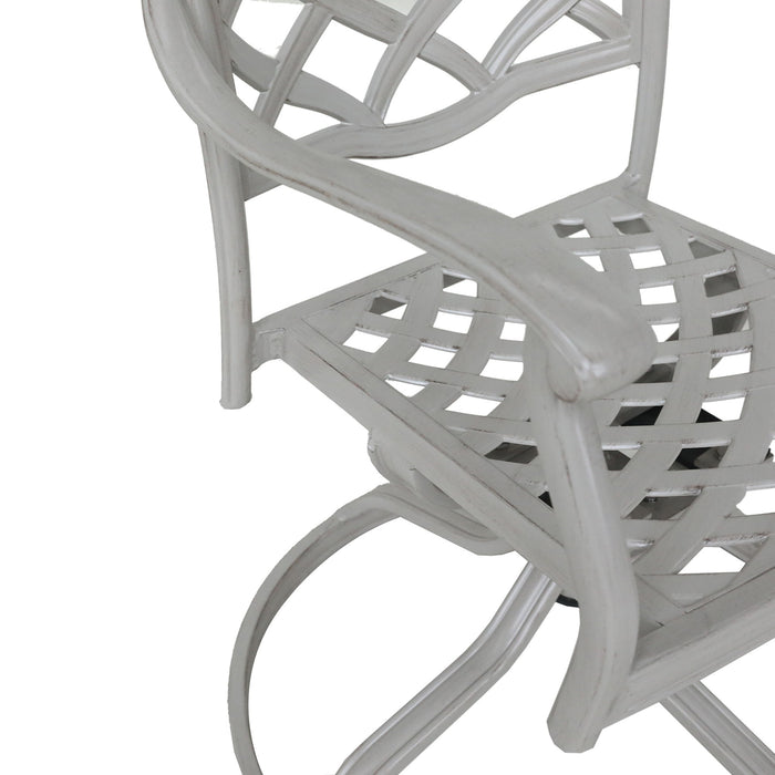 Modern Outdoor Dining Chairs, Swivel And Rocking Motion (Set of 2) - Basalt