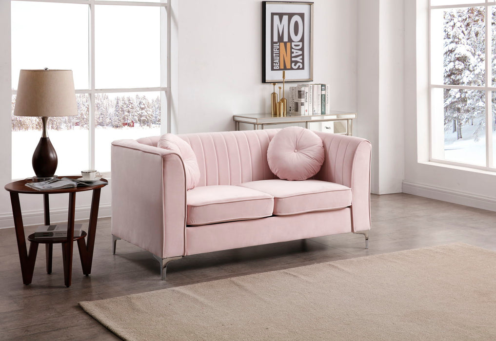 Glory Furniture Delray Loveseat (2 Boxes), Pink
