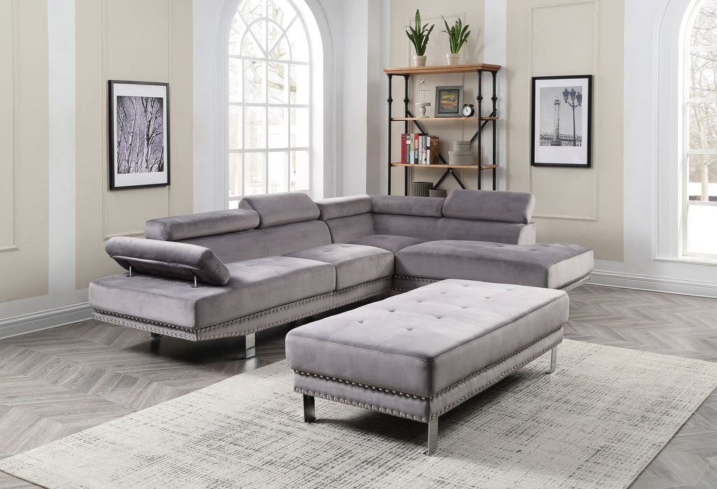 Glory Furniture DerEastern King Sectional, Gray