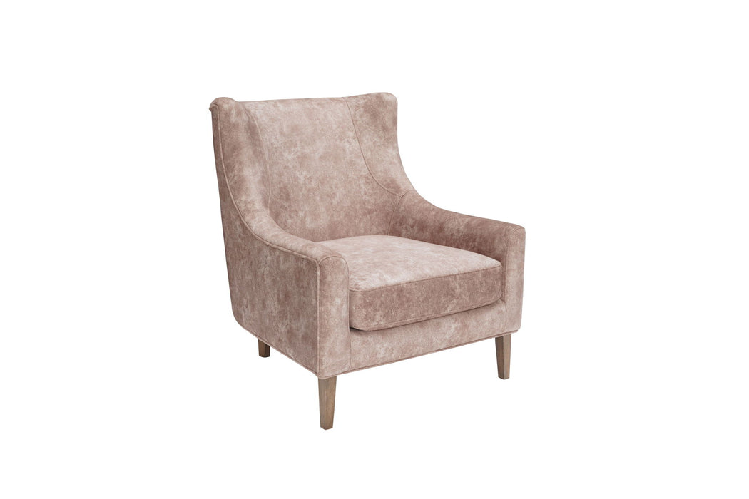 Hi Back Accent Chair - Light Brown