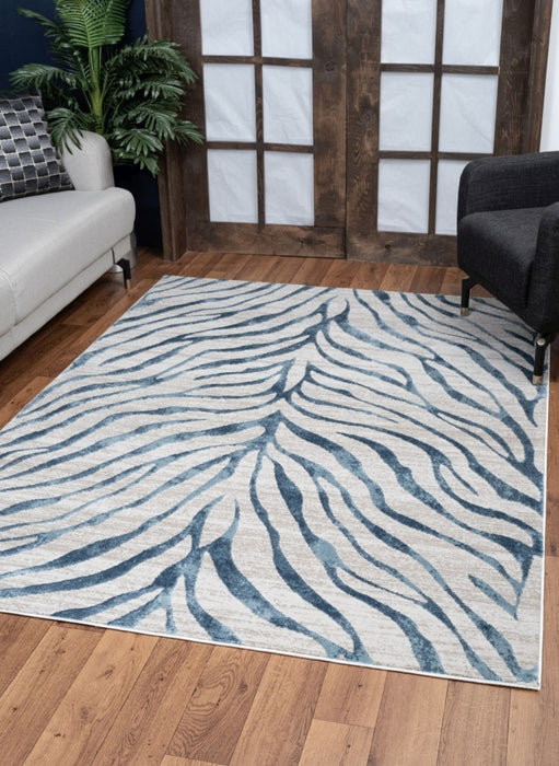 Elegance - 7'10" X 10'3" Polyester Area Rug - Blue