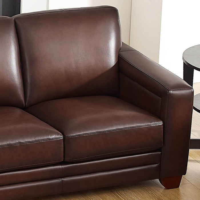 Alice - Leather Loveseat - Caramel