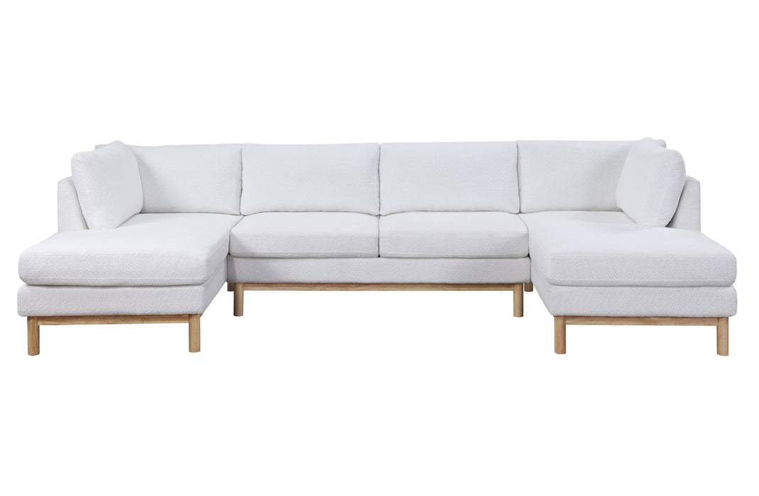 Hallie - Wide Sherpa Double Chaise U-Shape Sectional Sofa