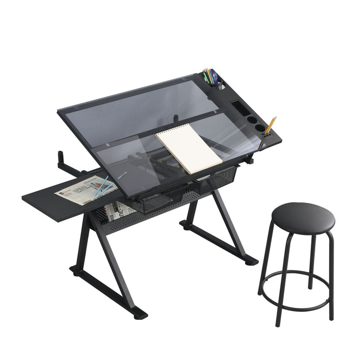 Adjustable Tempered Glass Drafting Printing Table