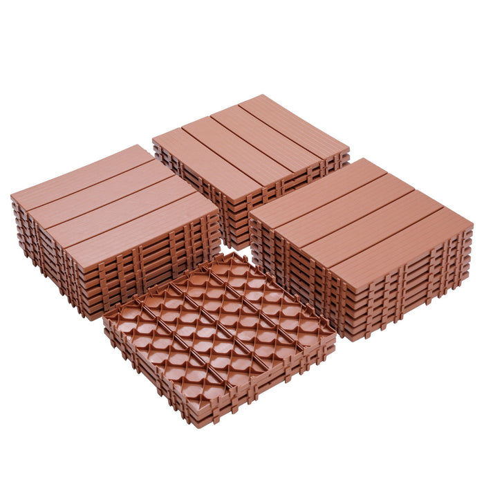 Plastic Interlocking Deck Tiles, Patio Flooring Outdoor Waterproof All Weather Use For Garden Poolside Front / Back Yard