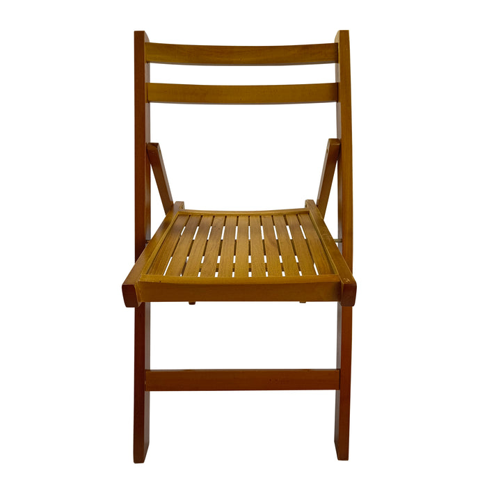 Furniture Slatted Wood Folding Special Event Chair - Honey Color, (Set of 4), Folding Chair, Foldable Style