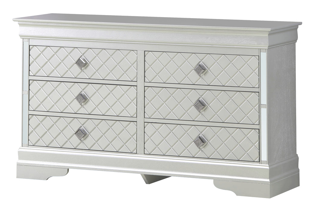 Glory Furniture - Glory Furniture Verona Dresser, Silver - Champagne - Particle Board