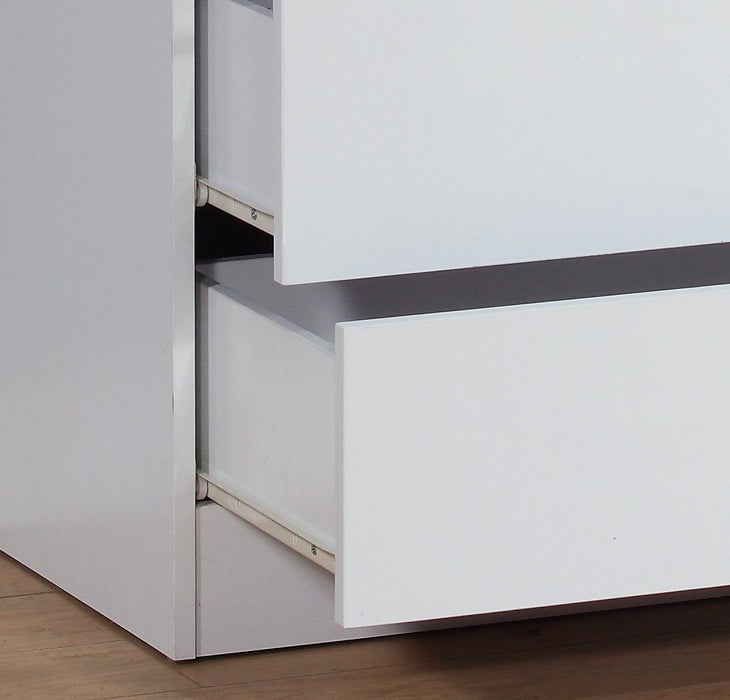 5 Drawer Chest Metal Handles Locking Top Drawer Metal Glide Rails Melamine Laminate