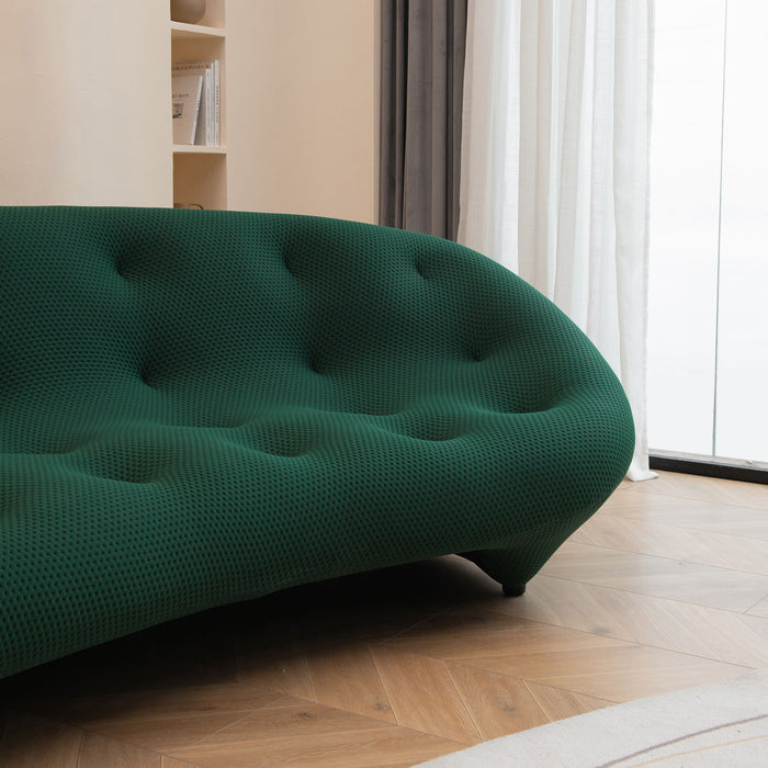 Modern Curved Living Room Sofa - Green