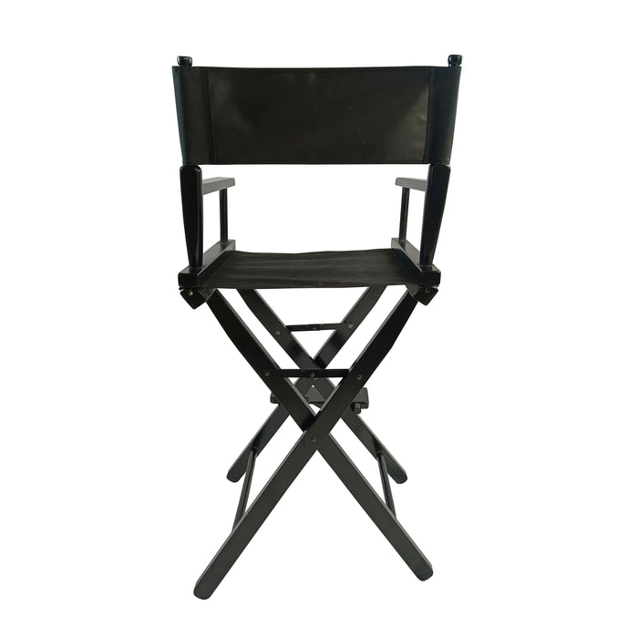 Casual Home Director's Chair, Black Frame / Black Canvas, Suitable For Adults, Foldable Style, (Set of 2) Populus - Black