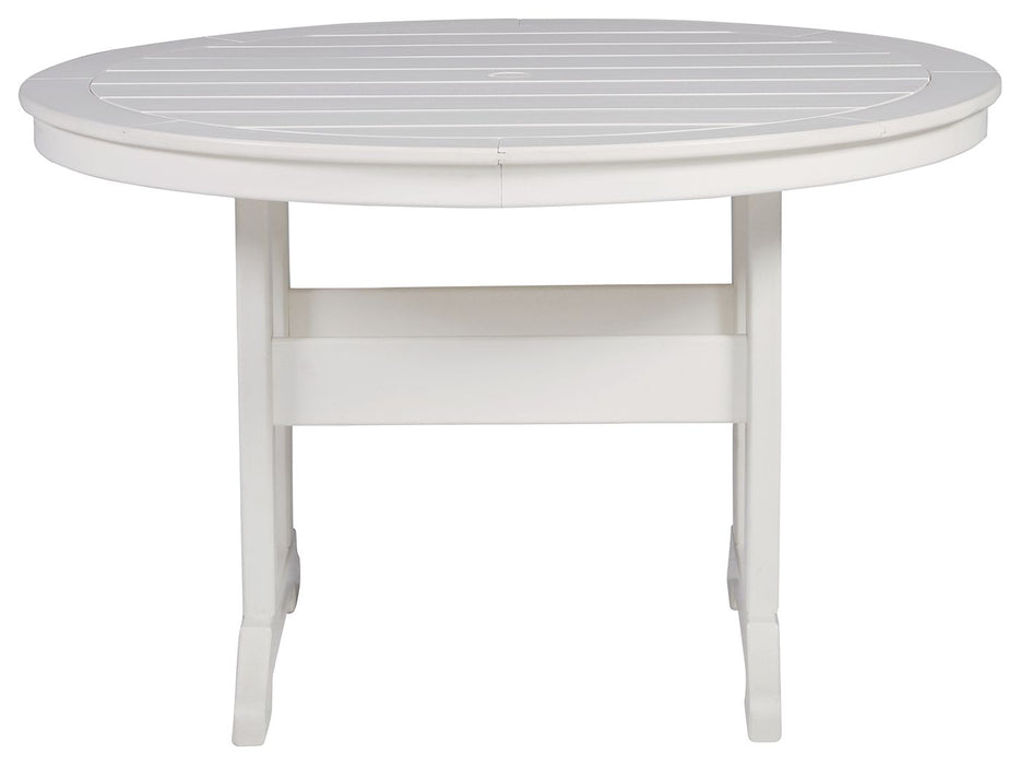 Crescent Luxe - Blanco - Mesa de comedor redonda con opción Umb