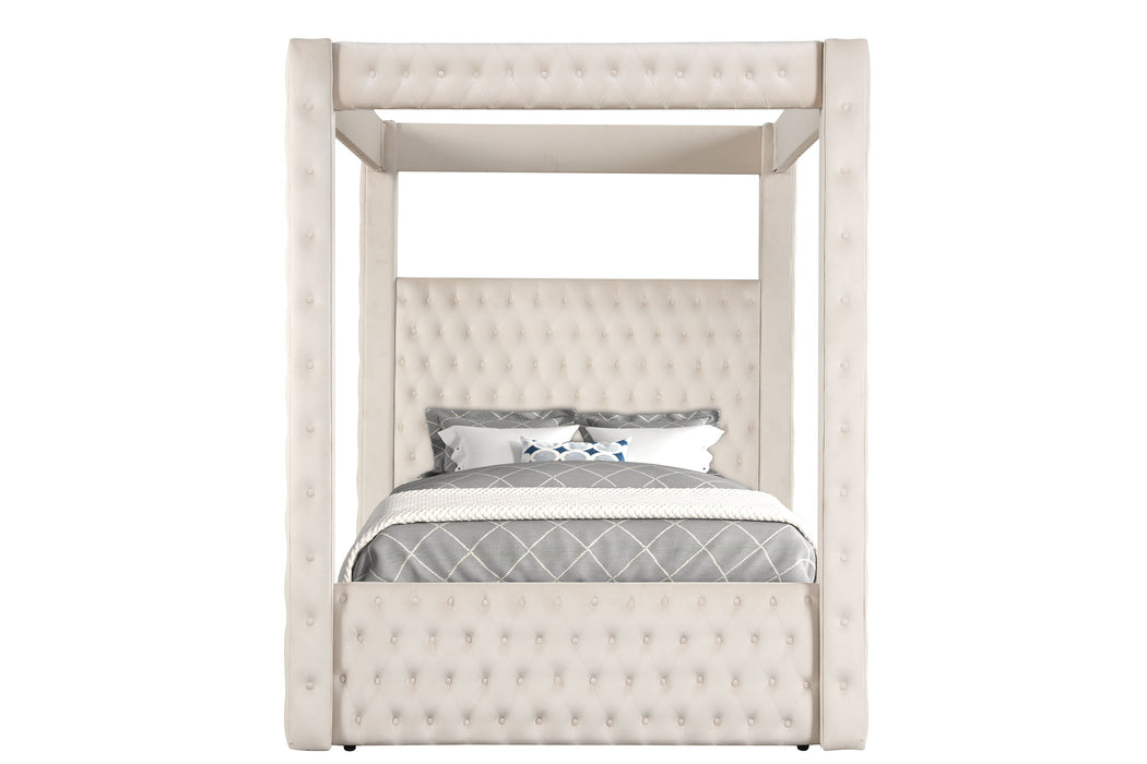 Annabelle - Queen Canopy Bed - Ivory