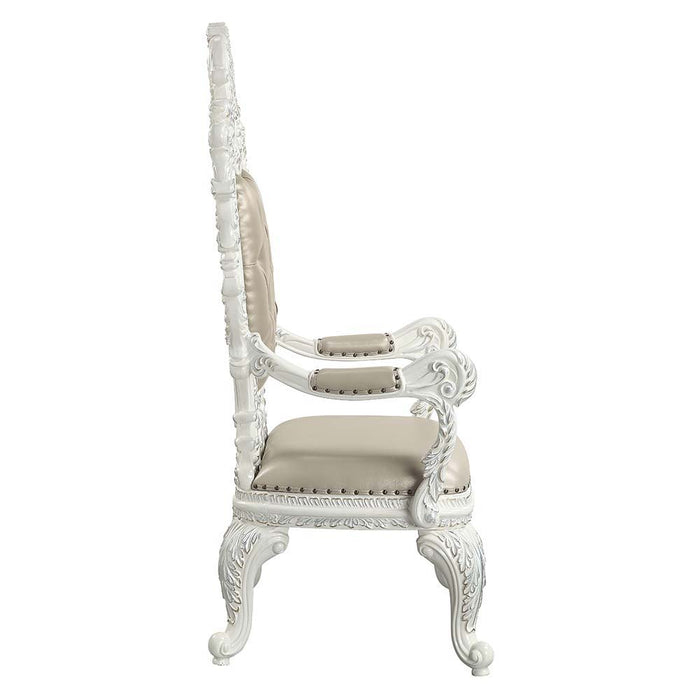 Vanaheim - Dining Chair (Set of 2) - Beige PU & Antique White Finish