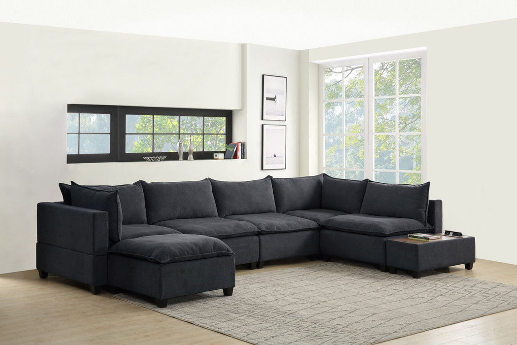 Madison - 7 Piece Modular Sectional Sofa With USB Storage Console Table