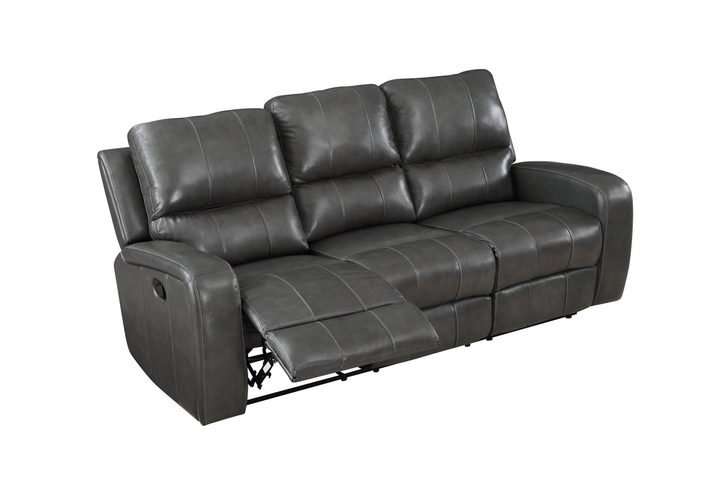 Linton - Sofá de cuero con sillón reclinable doble