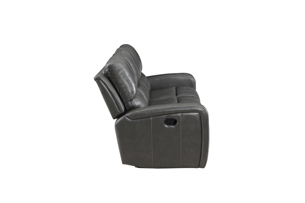 Linton - Sofá de cuero con sillón reclinable doble