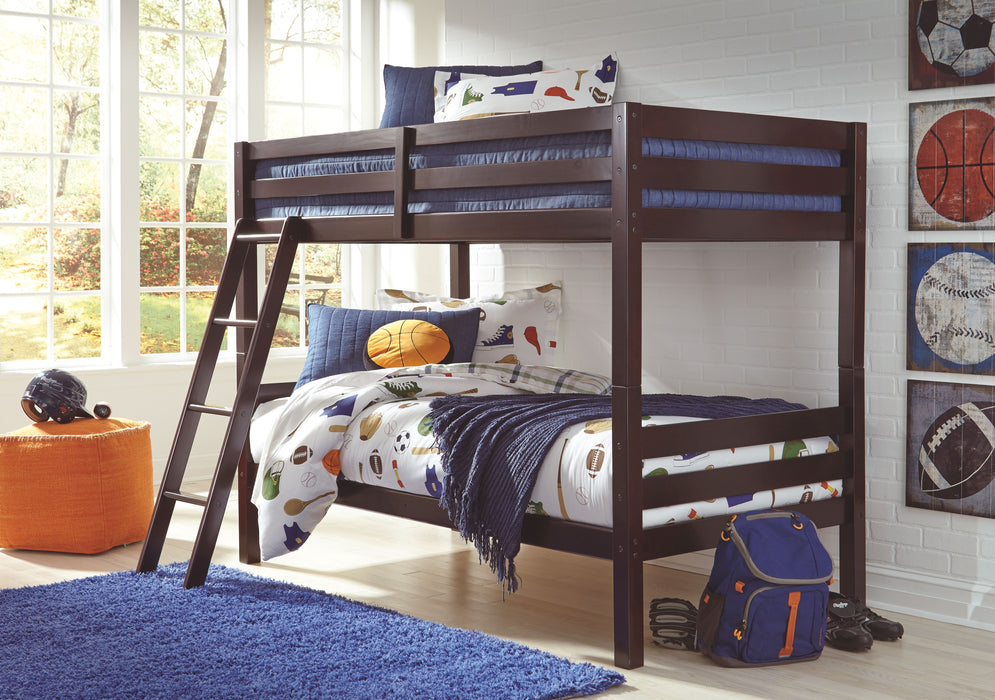 Halanton - Dark Brown - Twin/twin Bunk Bed W/Ladder