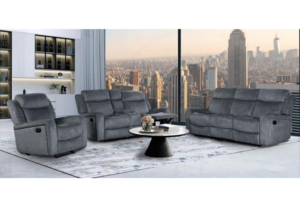 U6024 - 9 Reclining Sofa / Console Reclining Loveseat - Dark Gray