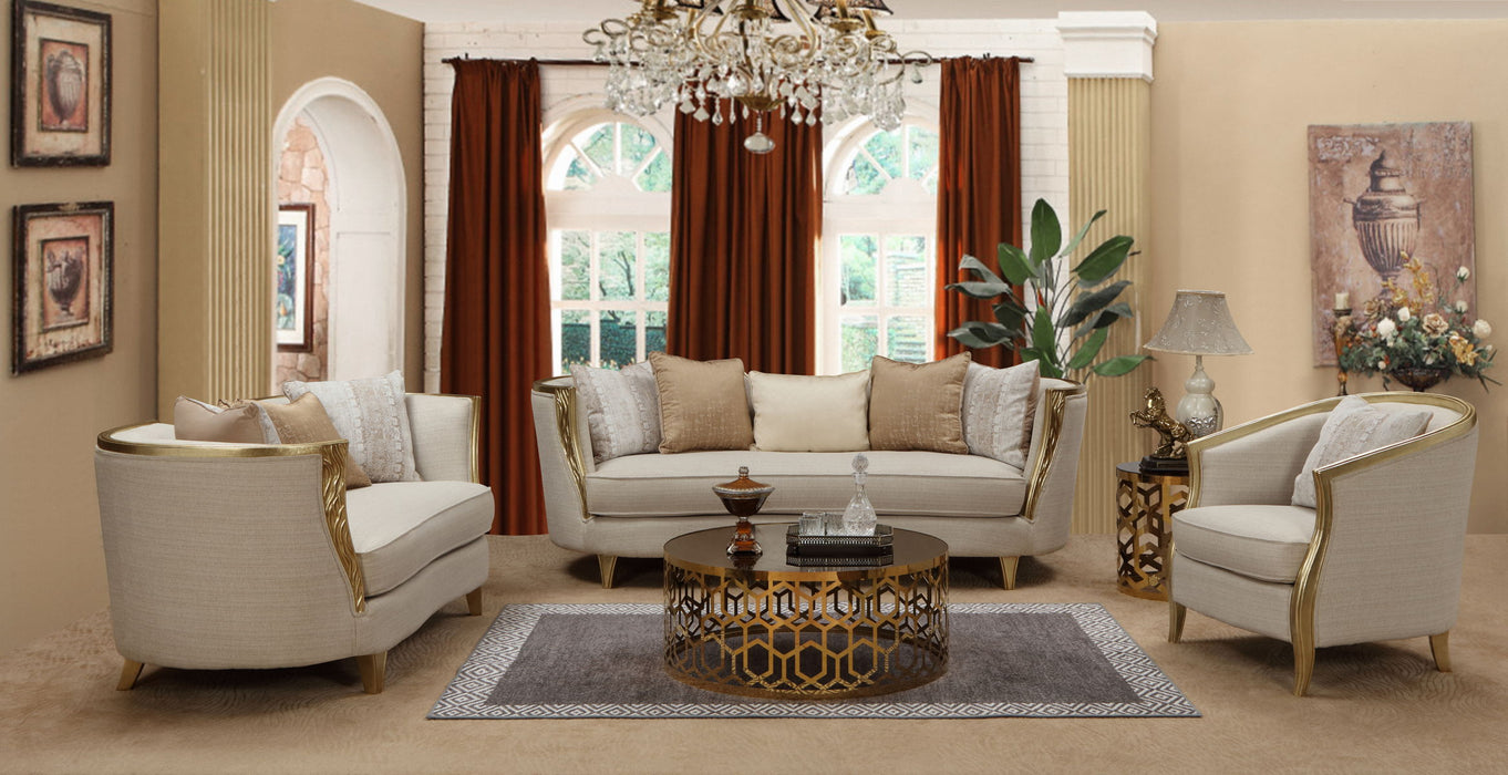 Cora - 3 Piece Living Room Set - Gold