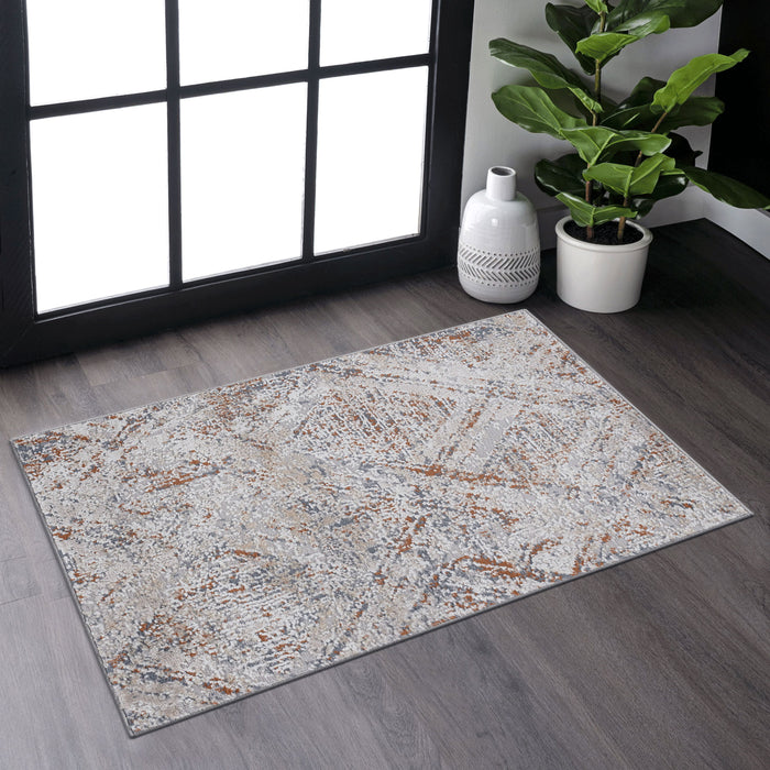 Payas - 2' x 3' Geometric Non-Shedding Living Room Bedroom Dining Home Office Stylish And Stain Resistant Area Rug - Beige