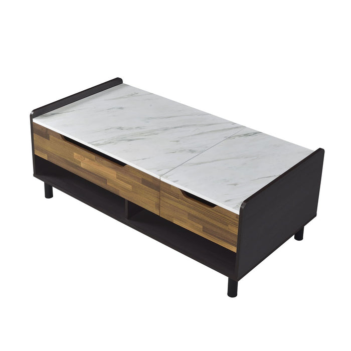 Axel - Printed Faux Marble Coffee Table With Lift Top - Marble