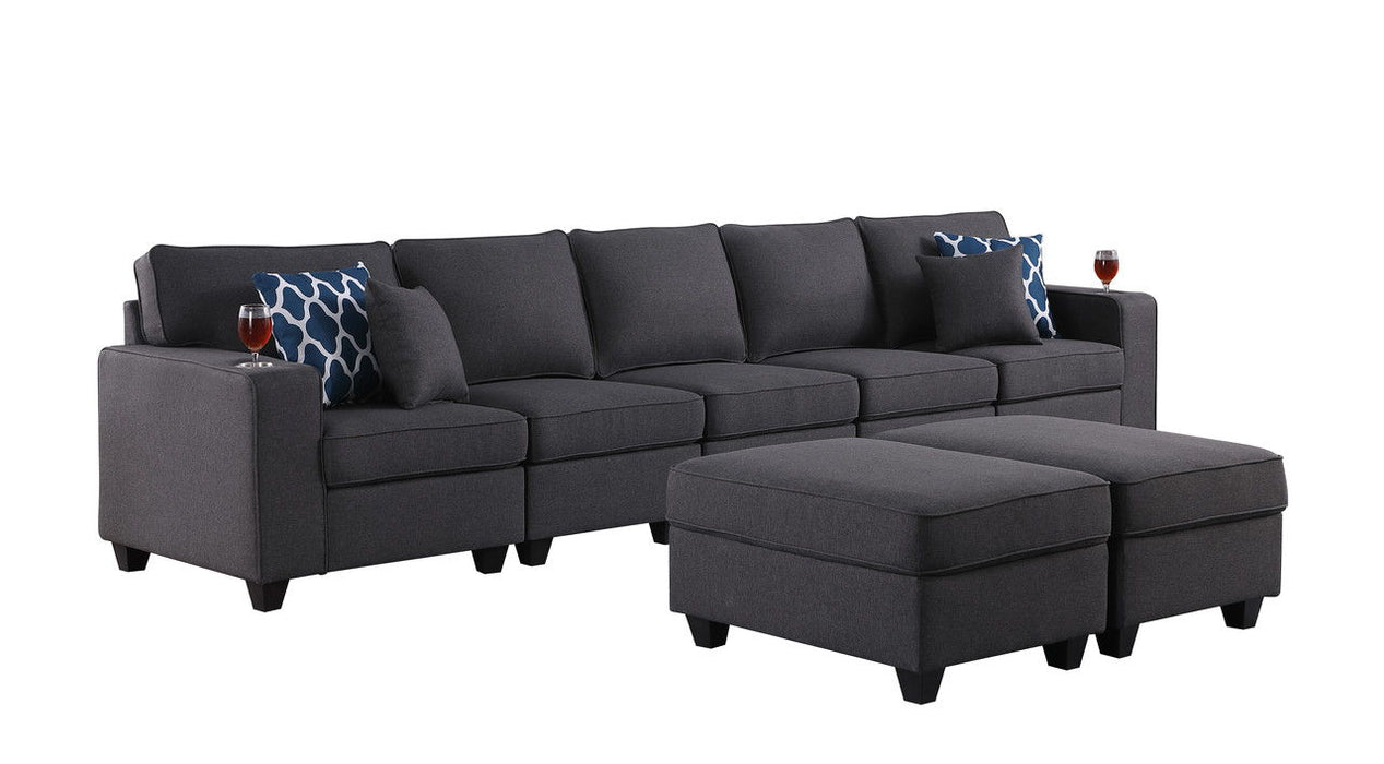 Cooper - Linen 5 Seater Sofa Set