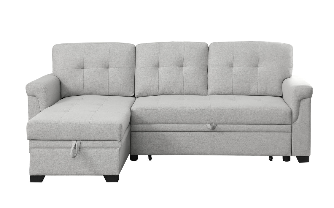 Hunter - Linen Reversible Sleeper Sectional Sofa With Storage Chaise