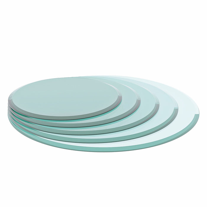 Round Tempered Glass Table Top Glass Thick Beveled Polished Edge