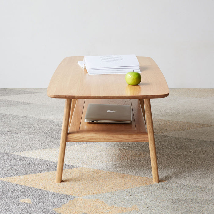 Low Coffee Table With Storage Shelf