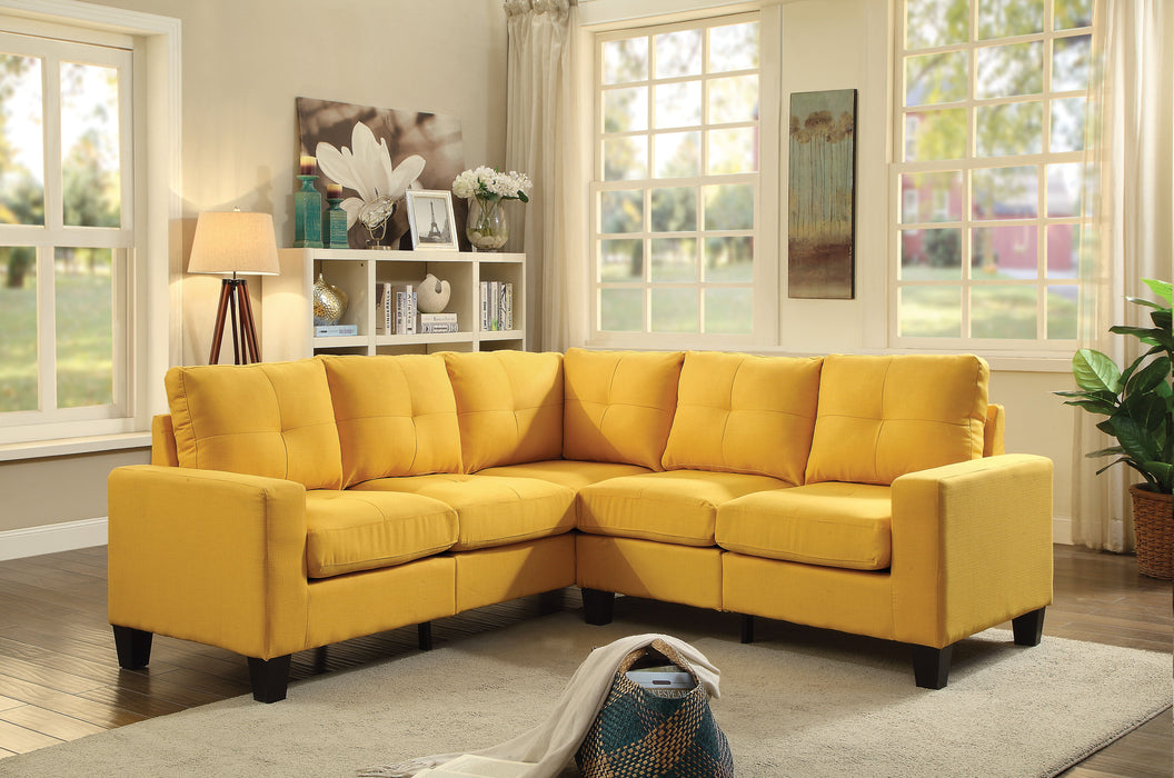 Glory Furniture Newbury Sectional, Yellow