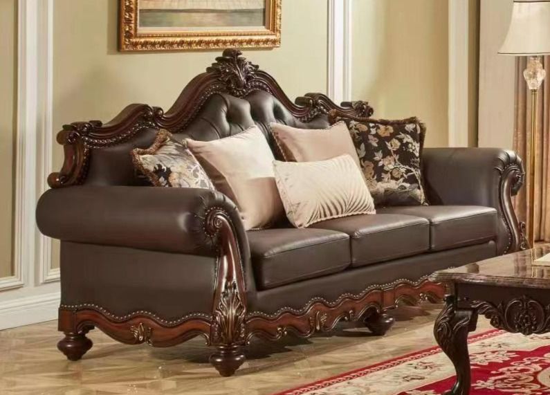 Nora - Sofa And Loveseat - Dark Brown