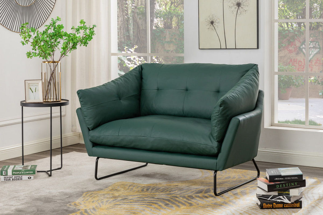 Karla - PU Leather Contemporary Loveseat And Ottoman